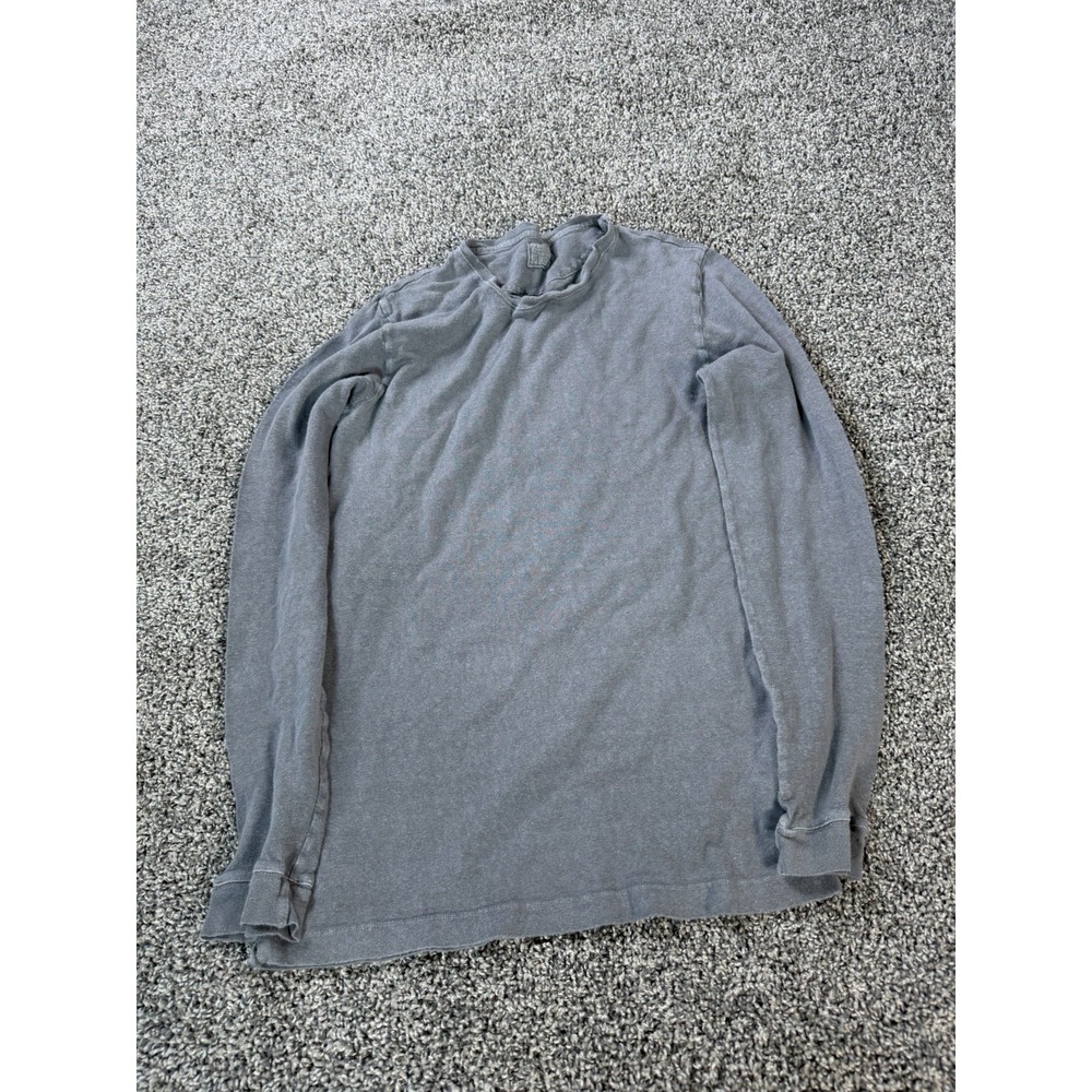 120% Lino Long Sleeve T Shirt Men's Size Large Gray Sustainable Preppy